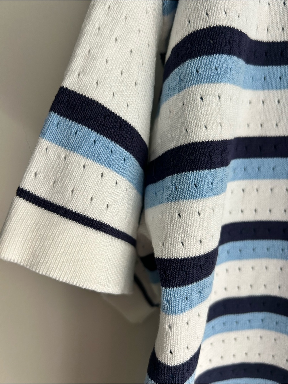 Striped Navy & White Knit Lounge Set - Women's Shorts Pajama Set - Picture 6 of 8